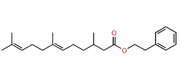 2-Phenylethyl (E)-3,7,11-trimethyl-6,10-dodecadienoate